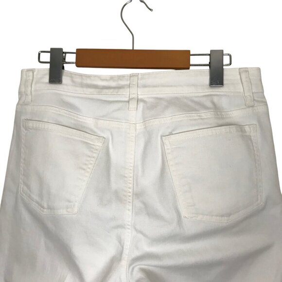 Eileen Fisher 98% Organic Cotton White 5 Pocket Zip Up Jeans Size 8 - Picture 8 of 10